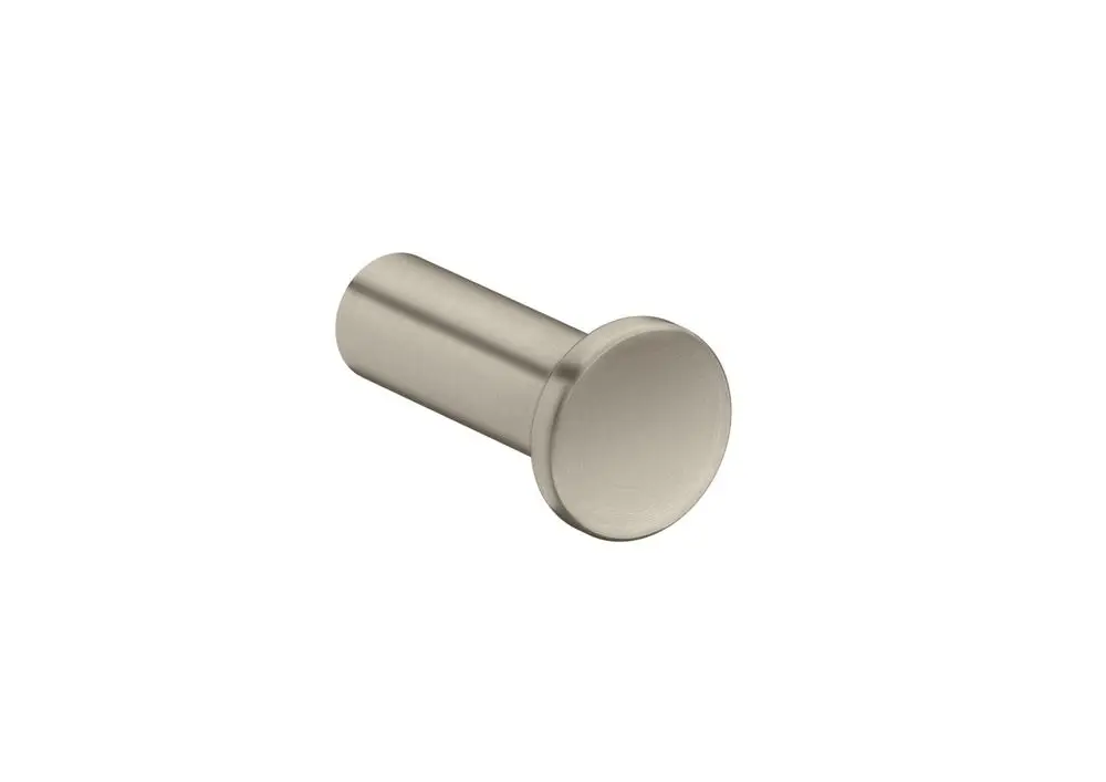Runder Handtuchhaken aus gebürstetem Nickel, präsentiert von AXOR, geeignet für die Wandmontage. Einfaches und funktionales Design.